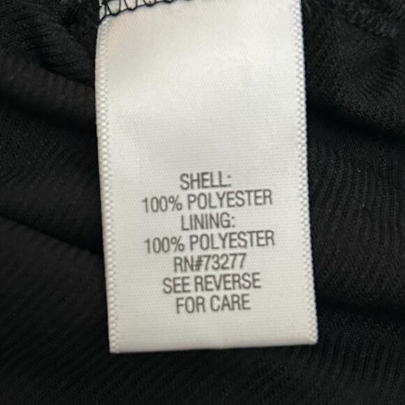 Dana Buchman Sleeveless Cowl Neck Blouse Top L Large Purple Black Abstract Ruch - Picture 7 of 8